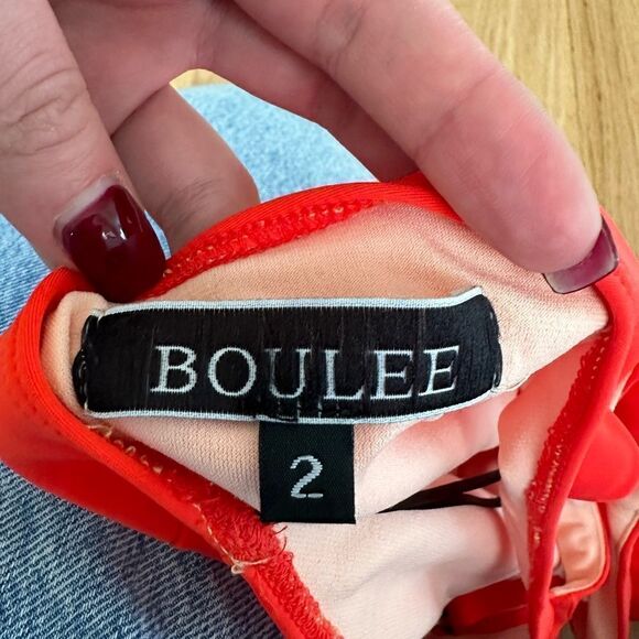 Boulee Ciara red dress mini short one shoulder cut out size 2 - Picture 4 of 5